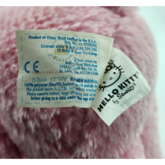 Build A Bear BAB Hello Kitty Sanrio Pink Waffle Plush Missing Bow 2011 Retired - Picture 7 of 12